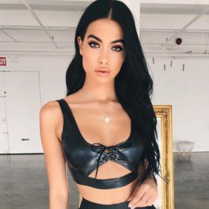 Tiger Mist Odessa Pleather Crop Top Bra